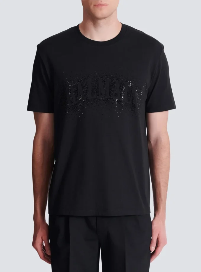 T-shirt with embroidered crystal spray effect T-shirt with embroidered crystal spray effect