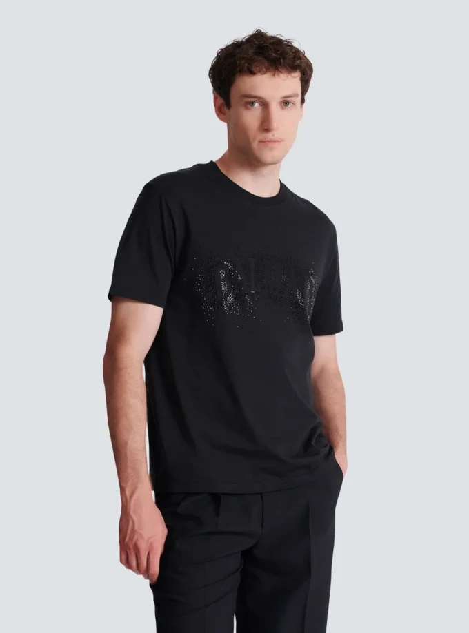 T-shirt with embroidered crystal spray effect T-shirt with embroidered crystal spray effect