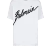 T-shirt with flocked Balmain Letter logo T-shirt with flocked Balmain Letter logo