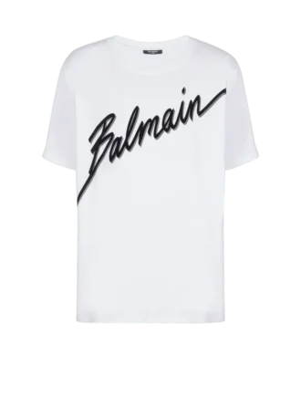 T-shirt with flocked Balmain Letter logo