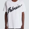 T-shirt with flocked Balmain Letter logo T-shirt with flocked Balmain Letter logo