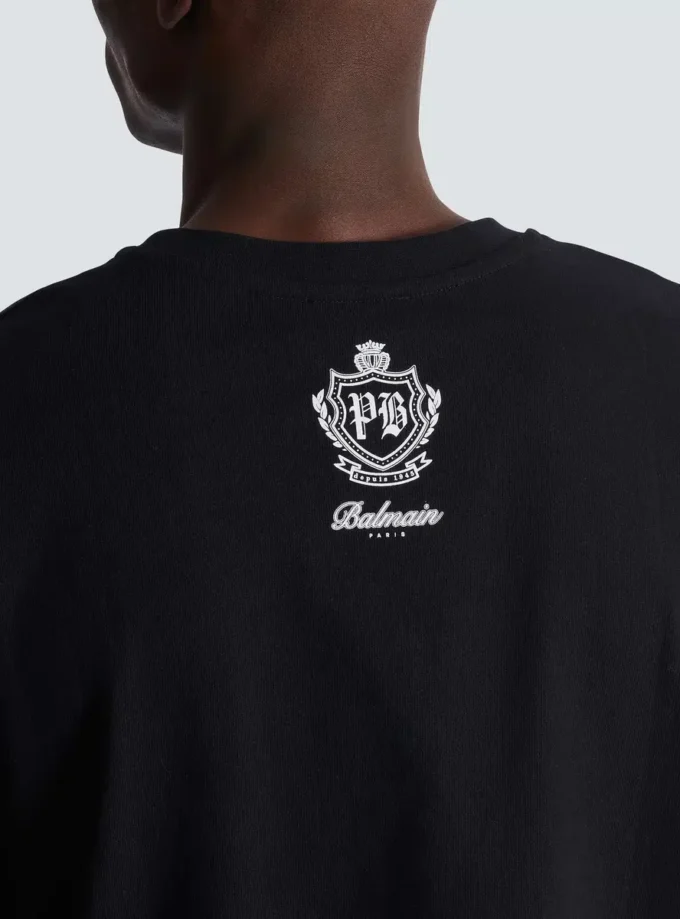 T-shirt with vintage gel Balmain logo T-shirt with vintage gel Balmain logo