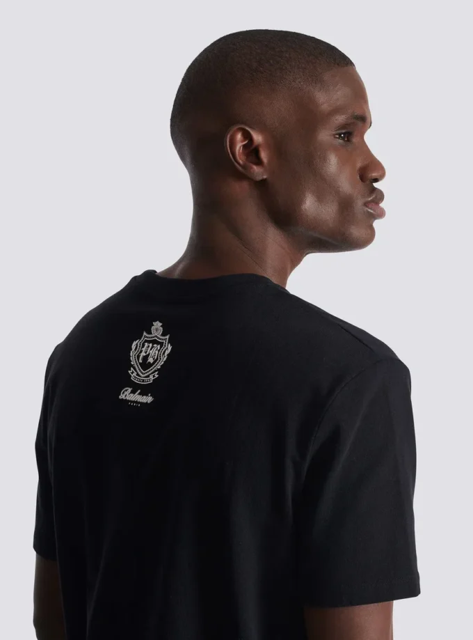 T-shirt with vintage gel Balmain logo T-shirt with vintage gel Balmain logo