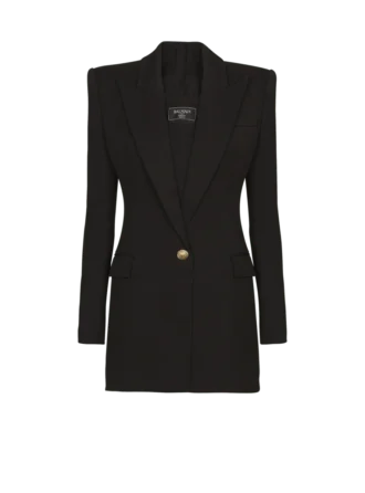 Tailored two pockets double-collar mini dress