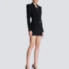 Tailored two pockets double-collar mini dress Tailored two pockets double-collar mini dress
