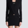 Tailored two pockets double-collar mini dress Tailored two pockets double-collar mini dress
