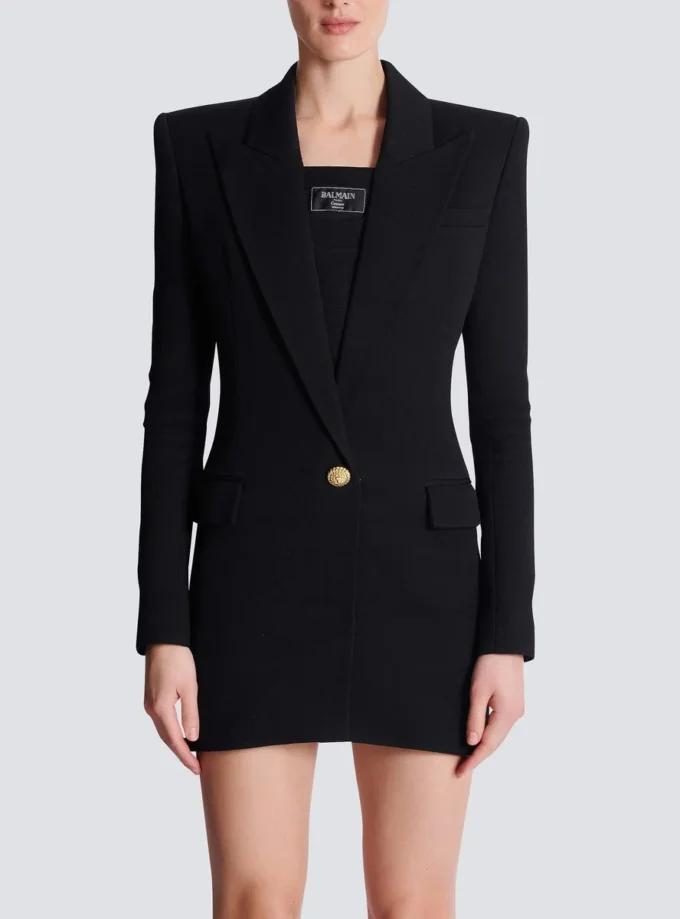 Tailored two pockets double-collar mini dress Tailored two pockets double-collar mini dress