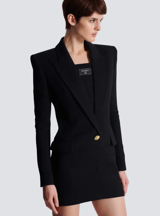Tailored two pockets double-collar mini dress Tailored two pockets double-collar mini dress