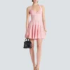 Textured knit halterneck A-line dress Textured knit halterneck A-line dress