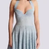 Textured knit halterneck A-line dress Textured knit halterneck A-line dress
