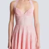 Textured knit halterneck A-line dress Textured knit halterneck A-line dress