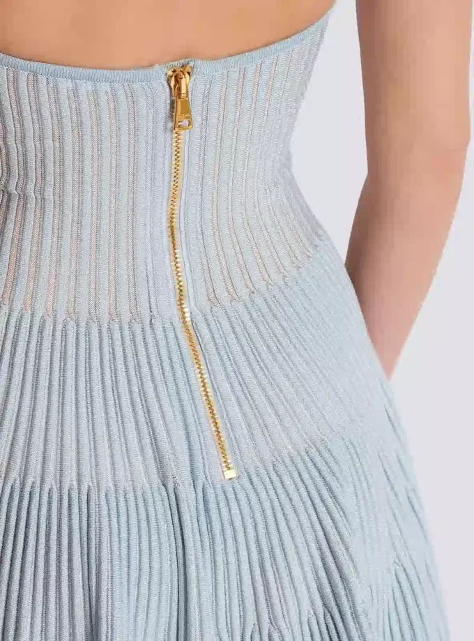 Textured knit halterneck A-line dress Textured knit halterneck A-line dress
