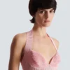 Textured knit halterneck A-line dress Textured knit halterneck A-line dress