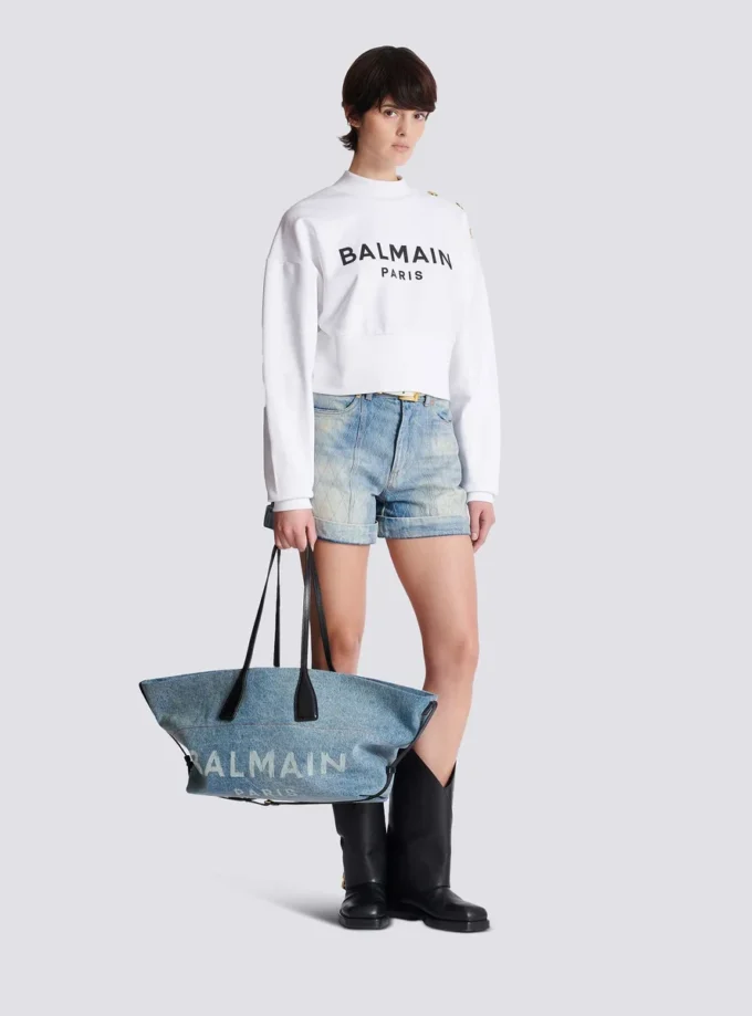 Track denim tote bag Track denim tote bag