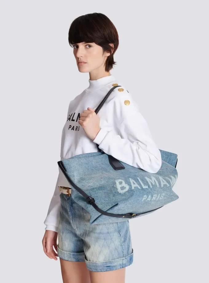 Track denim tote bag Track denim tote bag