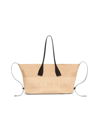 Track raffia tote bag