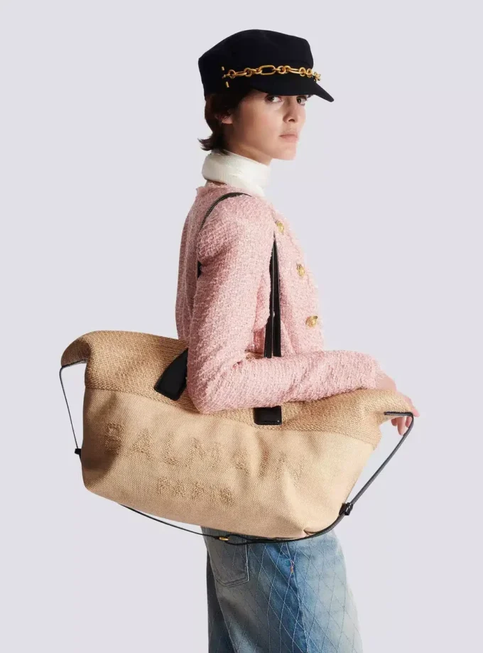 Track raffia tote bag Track raffia tote bag
