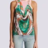 Trompe-l’œil-style Balmain Foulard print vest top Trompe-l’œil-style Balmain Foulard print vest top