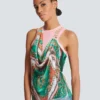 Trompe-l’œil-style Balmain Foulard print vest top Trompe-l’œil-style Balmain Foulard print vest top