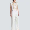 Trompe-l’œil-style Collier print vest top Trompe-l’œil-style Collier print vest top