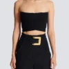 Tube-knit bra top