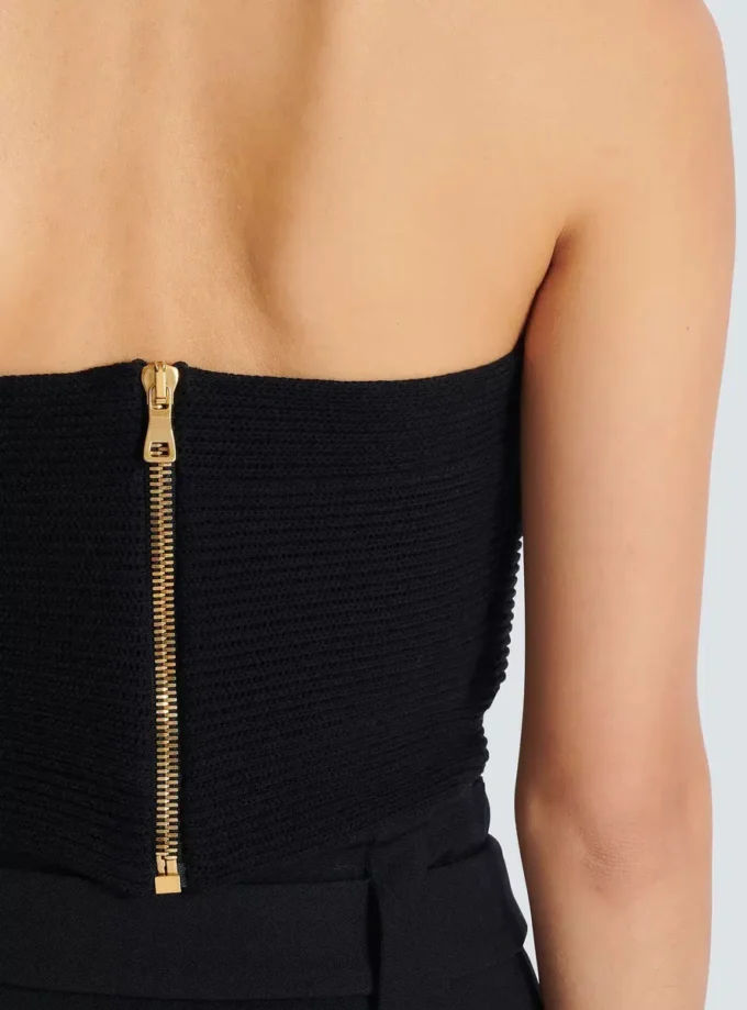 Tube-knit bra top