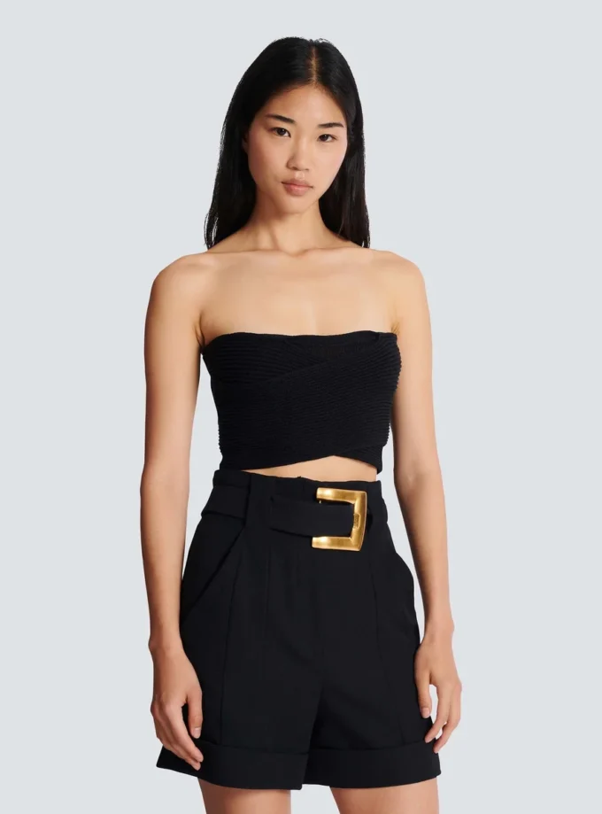 Tube-knit bra top