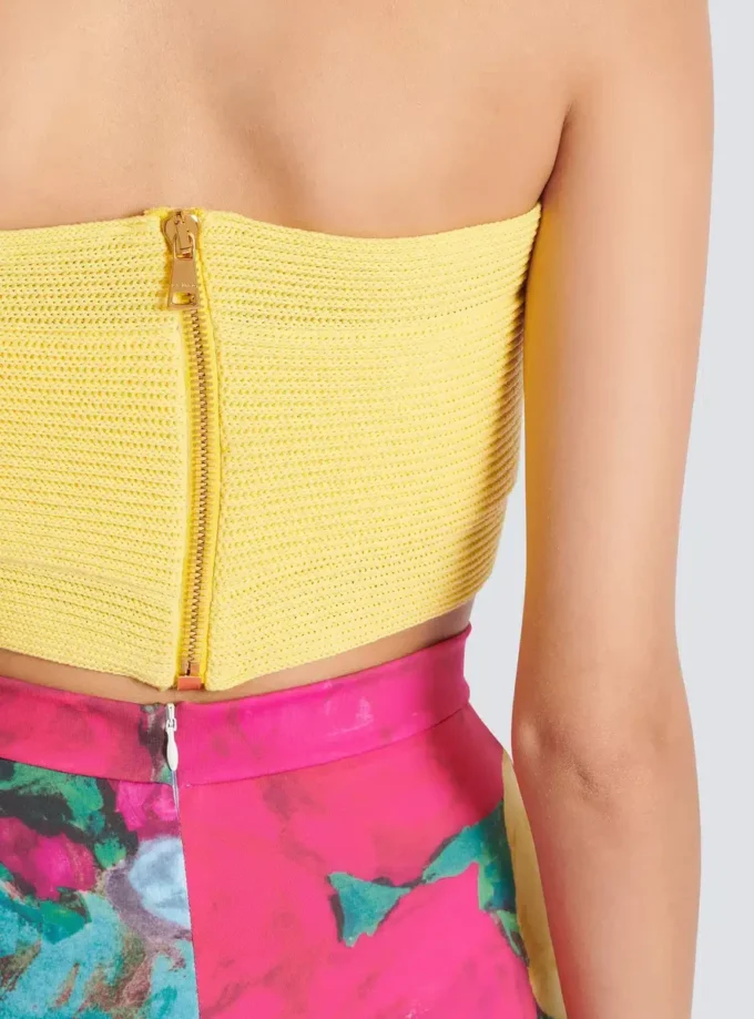 Tube-knit bra top