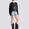 Tweed and leather bomber jacket Tweed and leather bomber jacket