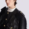 Tweed and leather bomber jacket Tweed and leather bomber jacket