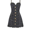 Tweed dress with chain straps