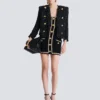 Tweed dress with pearl trim