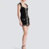 Tweed dress with pearl trim