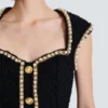 Tweed dress with pearl trim