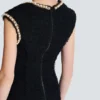 Tweed dress with pearl trim