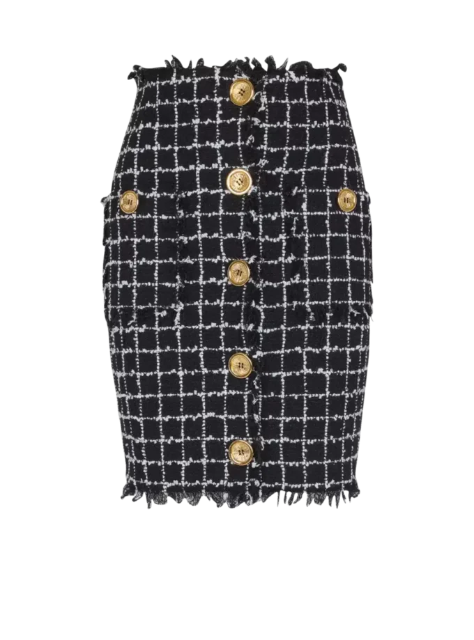 Tweed pencil skirt with buttons Tweed pencil skirt with buttons