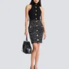 Tweed pencil skirt with buttons Tweed pencil skirt with buttons