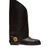 Twist flat leather boots
