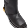 Twist flat leather boots