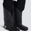 Twist flat leather boots