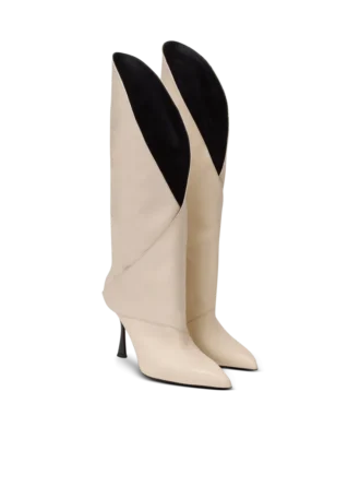 Twist heeled leather boots