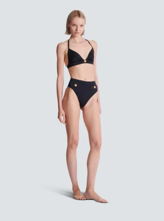 Two-piece swimsuit with buttons