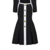 Two-tone A-line knit dress Two-tone A-line knit dress