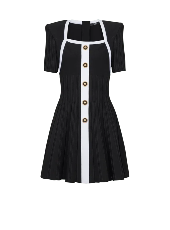 Two-tone A-line knit dress Two-tone A-line knit dress