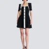 Two-tone A-line knit dress Two-tone A-line knit dress