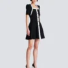 Two-tone A-line knit dress Two-tone A-line knit dress