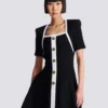 Two-tone A-line knit dress Two-tone A-line knit dress