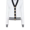 Two-tone monogrammed knit cardigan Two-tone monogrammed knit cardigan