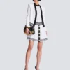 Two-tone monogrammed knit cardigan Two-tone monogrammed knit cardigan