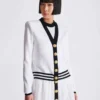 Two-tone monogrammed knit cardigan Two-tone monogrammed knit cardigan